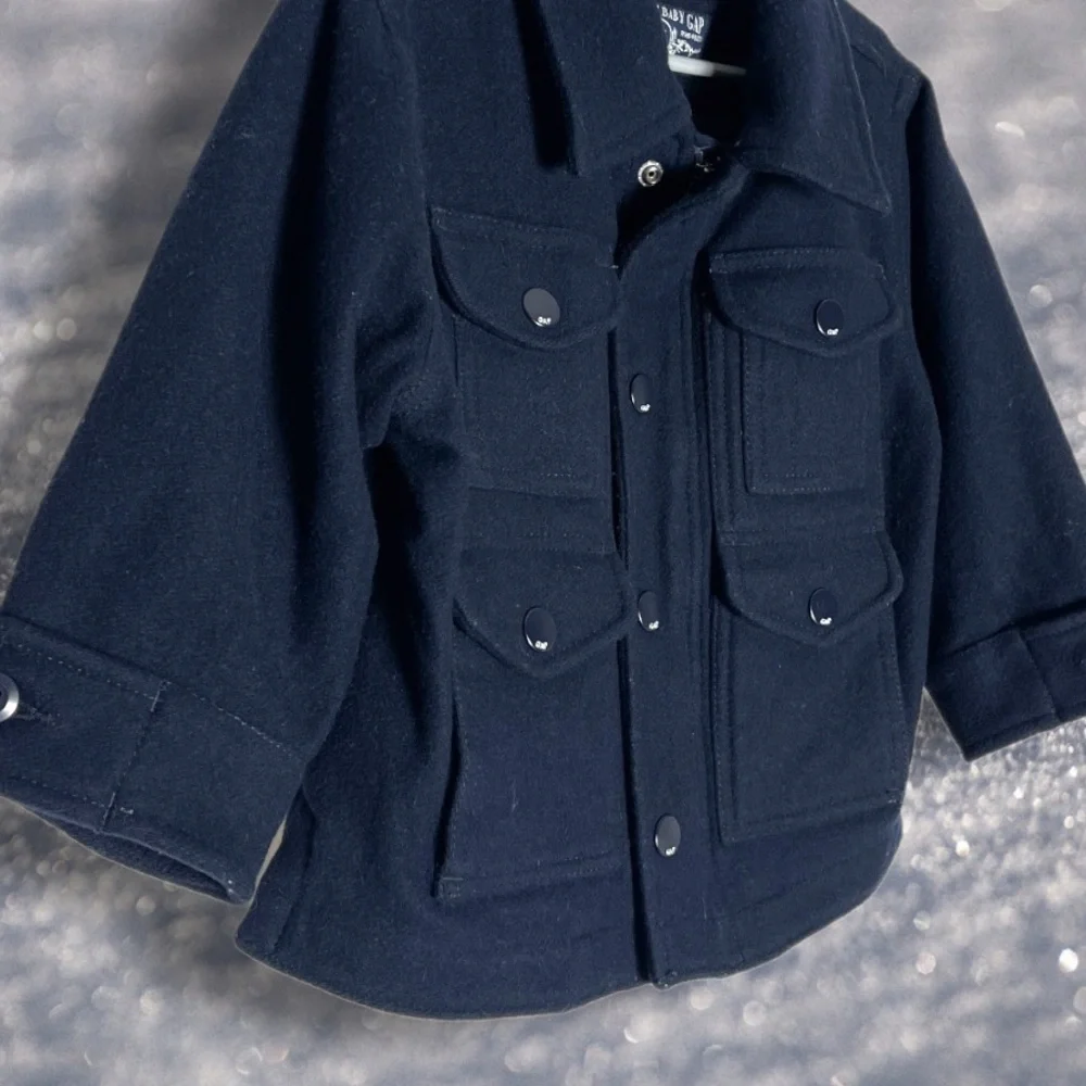 𝅺baby Gap Navy Wool Winter Peacoat Size 3T